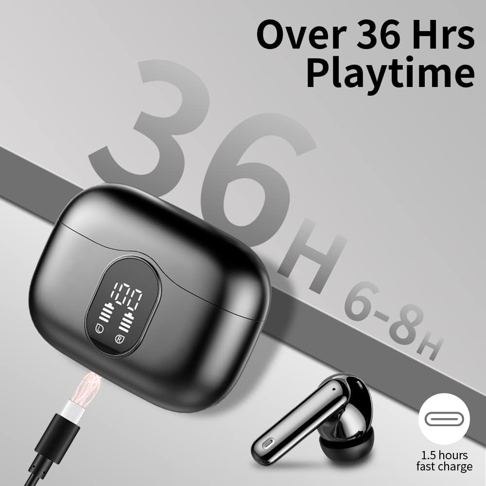 Bluetooth Kopfhörer, Kopfhörer Kabellos Bluetooth 5.3 Sport In Ear Kopfhörer mit 4 Mikrofon, 40 std