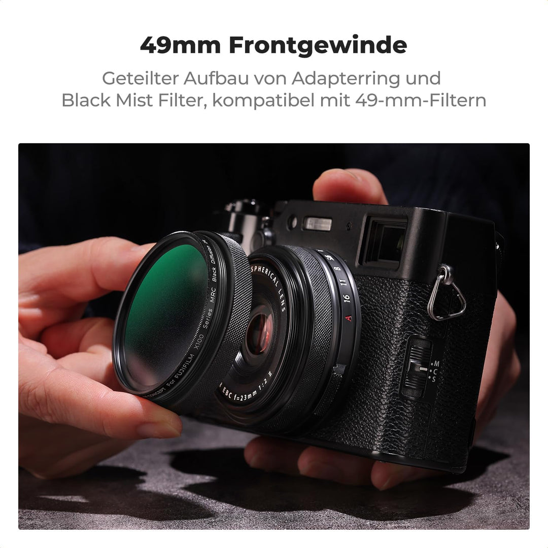 K&amp;F CONCEPT Black-Mist 1/4 Filter Kompatibel mit Fujifilm Kamera X100-Serie,Black Promist 1/4 Filter