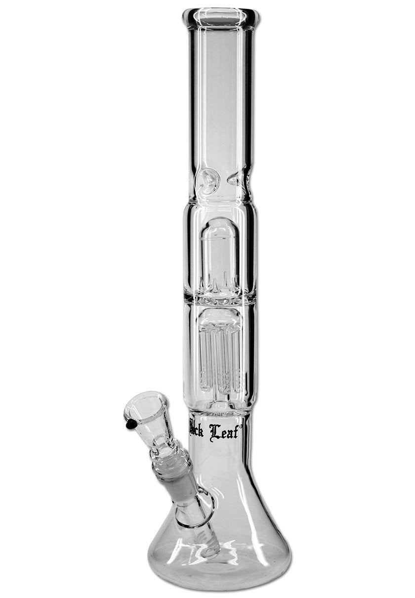 Black Leaf Elite 6-Arm Percolator Eis-Bong 38 cm 18er Inside Diffusor Chillum, 14er Kopf, OHNE Kickl