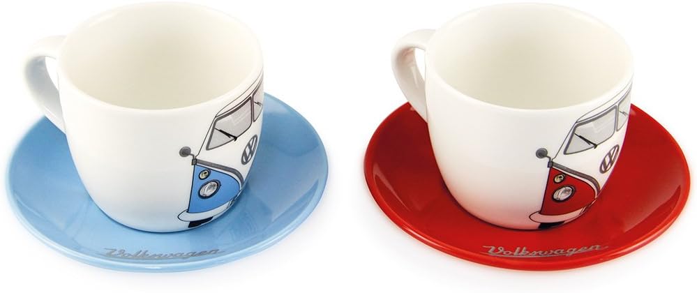 BRISA VW Collection - Volkswagen Keramik Espresso-Tassen-Kaffee-Tee-Cappuccino-Set im T1 Bulli Bus D