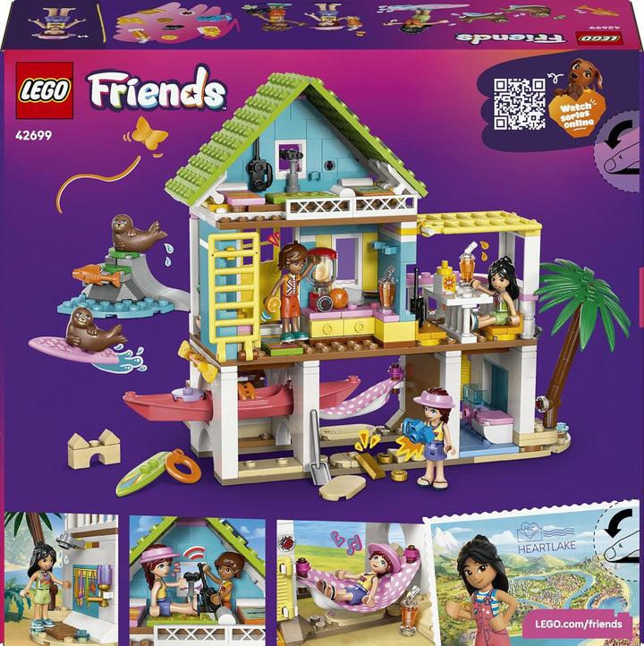 LEGO Friends Strandhaus mit Robben - Miniatur Spielset mit 3 Mini Puppen, 2 Meeres Tierfiguren und Z