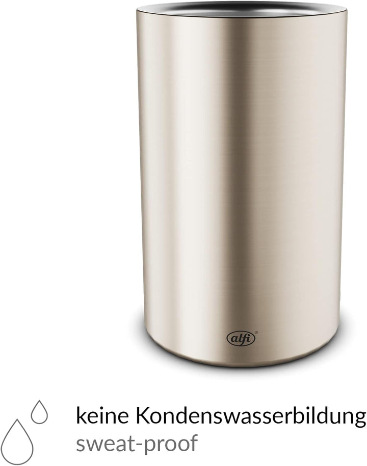 alfi VINO, champagne mat, Flaschenkühler aus Edelstahl für 0,70 bis 1l Flaschen, Weinkühler, Sektküh
