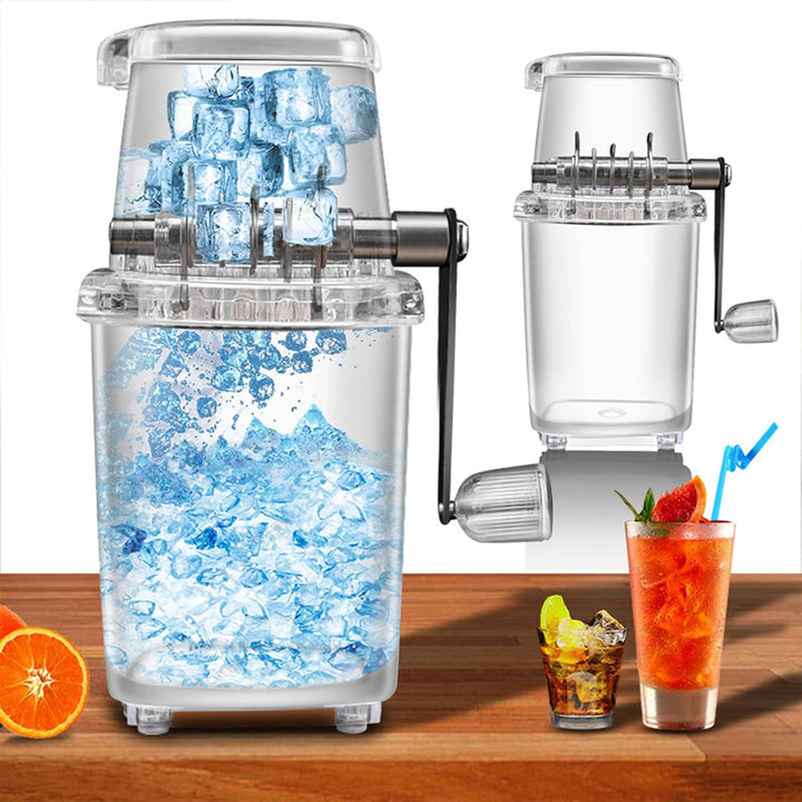 Tragbarer Eiszerkleinerer, 1,25 L, Handgekurbelt, Zum Selbermachen, Manuelle Eiszerkleinerungsmaschi