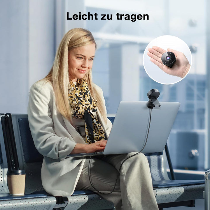 EMEET C950 4K Webcam für PC, 8 Megapixel 4K UHD, PDAF-Autofokus, Mikrofon mit Geräuschunterdrückung,