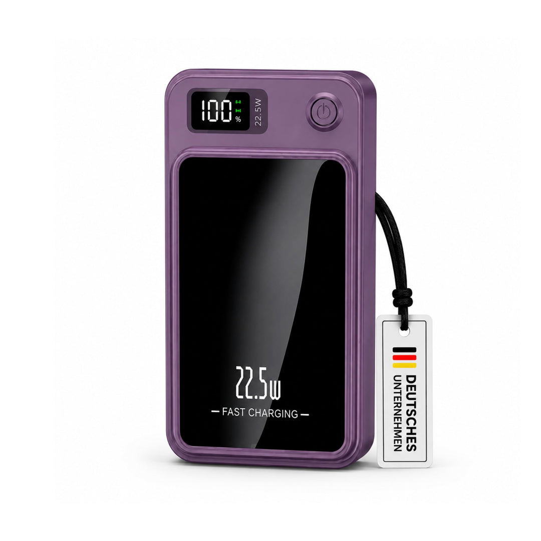 Magnetische Powerbank 10000mAh Mini 22.5W PD Schnellladen mit LED Display – kompatibel mit Samsung,