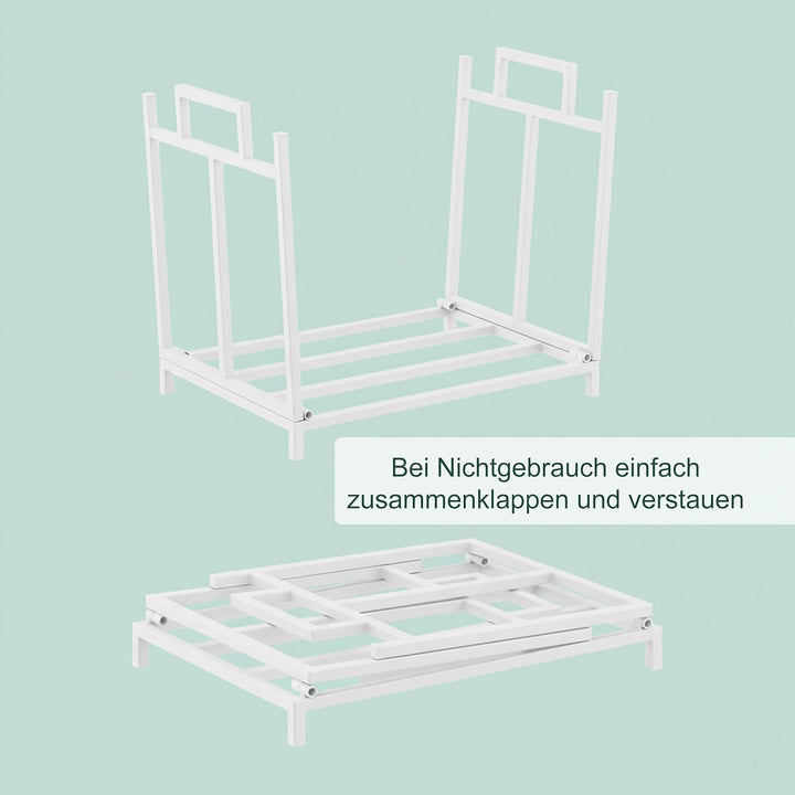 Relaxdays Kaminholzregal, Metall, HBT: 41x45x33 cm, Brennholzregal faltbar, für Feuerholz, Stapelhol