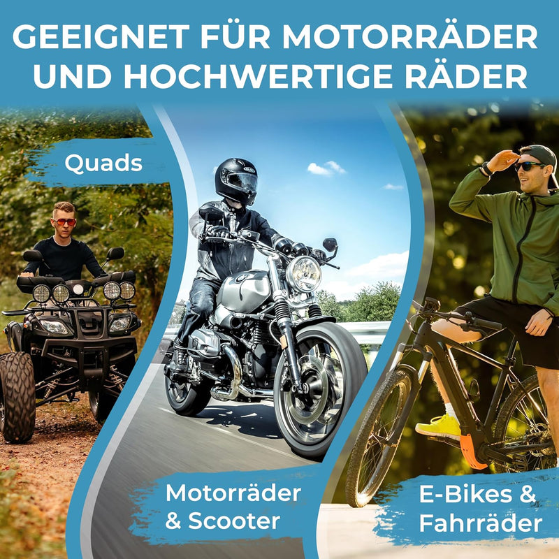 Widder Titan-Stahl [Level 15] Kettenschloss mit 4 Schlüssel - 115cm lang & 11mm massiv - für Motorra