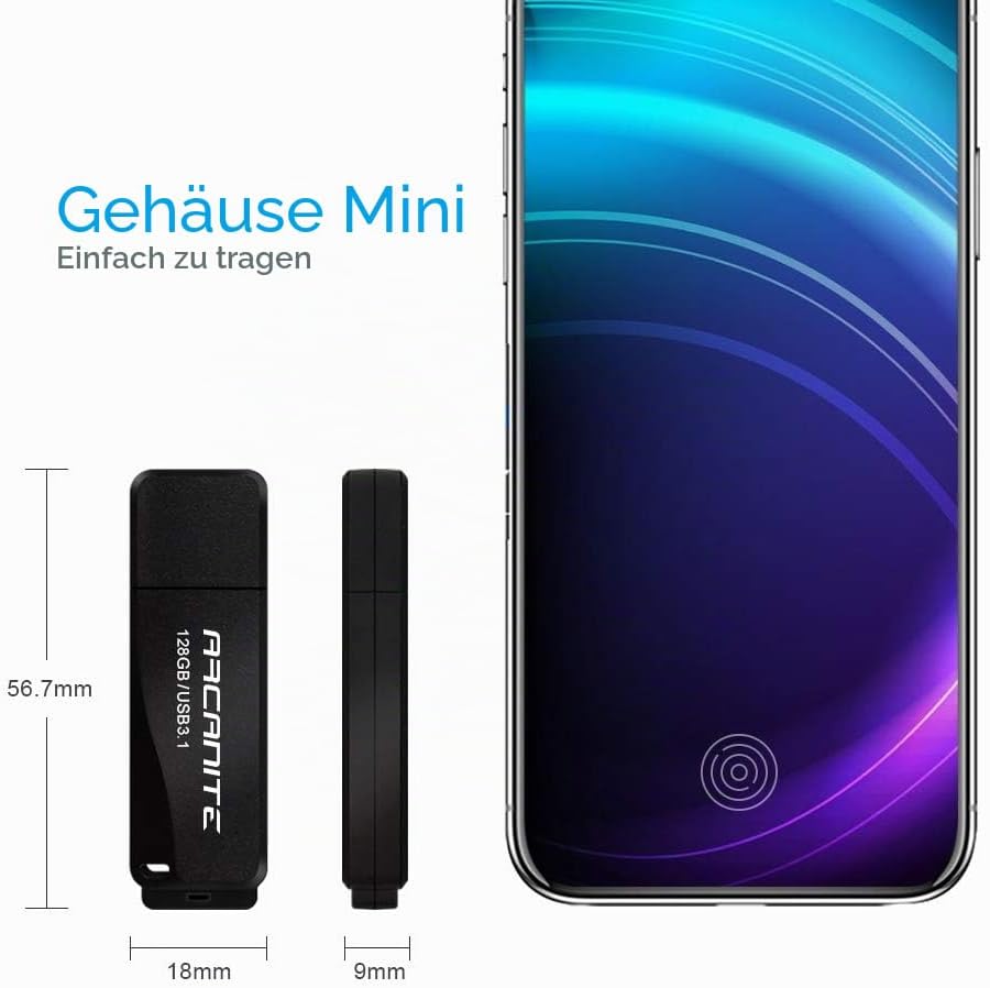 ARCANITE 128 GB USB 3.1 SuperSpeed USB-Stick, Lesegeschwindigkeit von bis zu 400 MB/s, 128 GB USB 3.