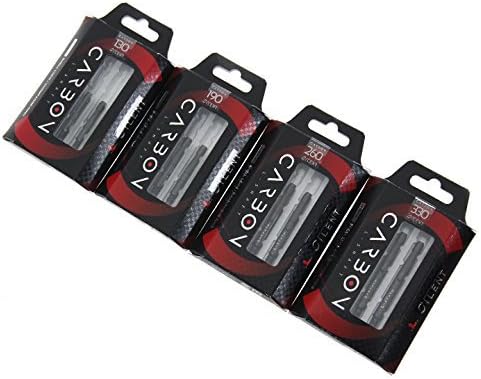 LSTYLE Dart Shafts: L-Shaft Carbon Silent - Spinning Dart Stems - Champagne Rings Included Schwarz /