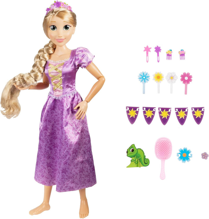 Disney Princess Playdate Rapunzel Puppe mit Zubehör, 80cm, Rapunzel