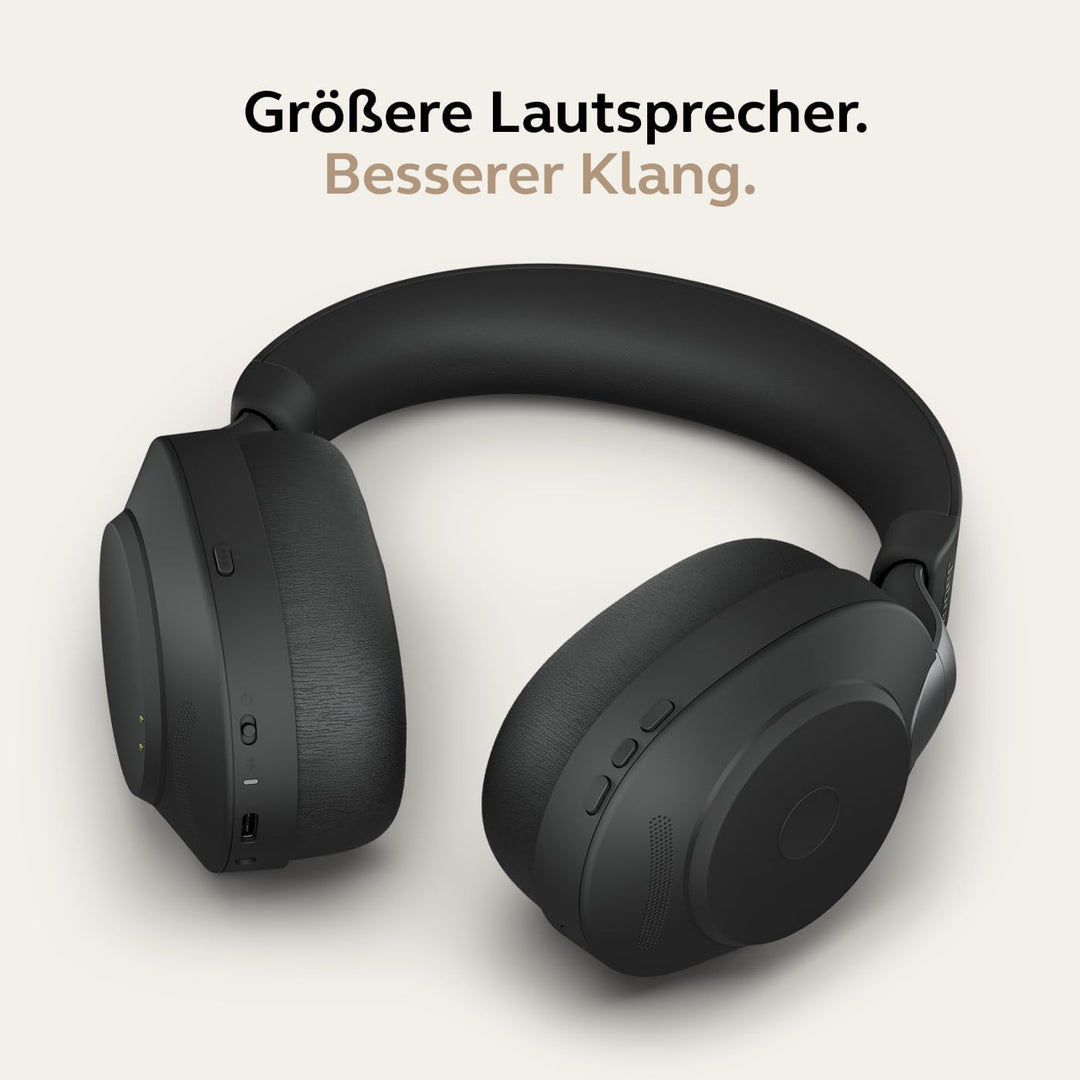 Jabra Evolve2 85 Wireless PC Headset mit Ladestation – Noise Cancelling UC Zertifizierte Stereo Kopf