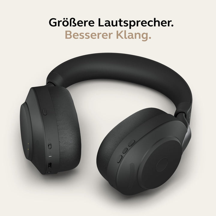Jabra Evolve2 85 Wireless PC Headset mit Ladestation – Noise Cancelling UC Zertifizierte Stereo Kopf