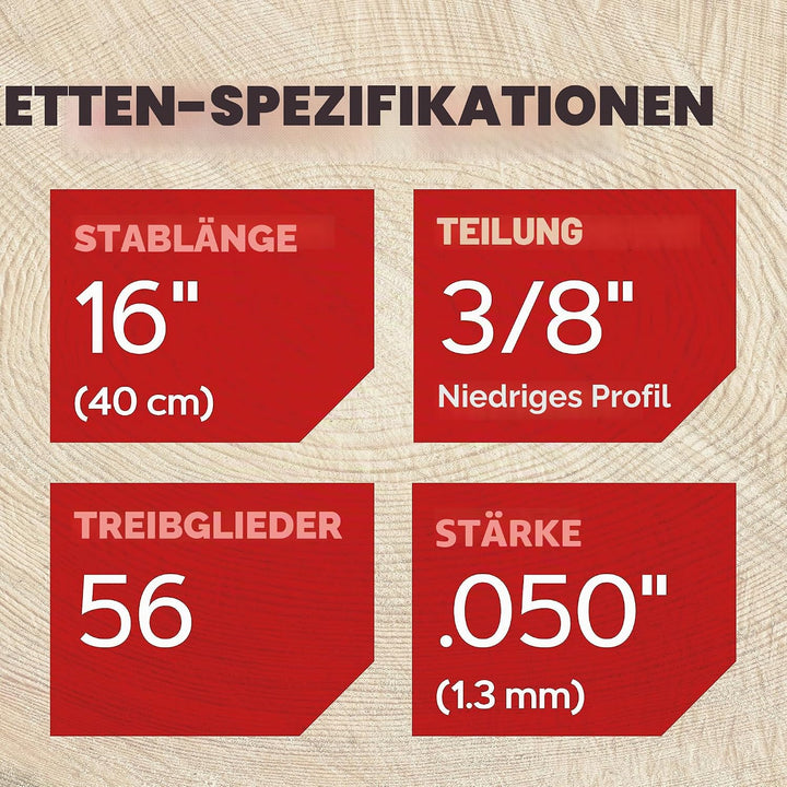 Oregon PowerSharp Ersatzkette für Säge CS300, Sägekette mit 3/8", .050" (1,3 mm) Treibgliedstärke, 5