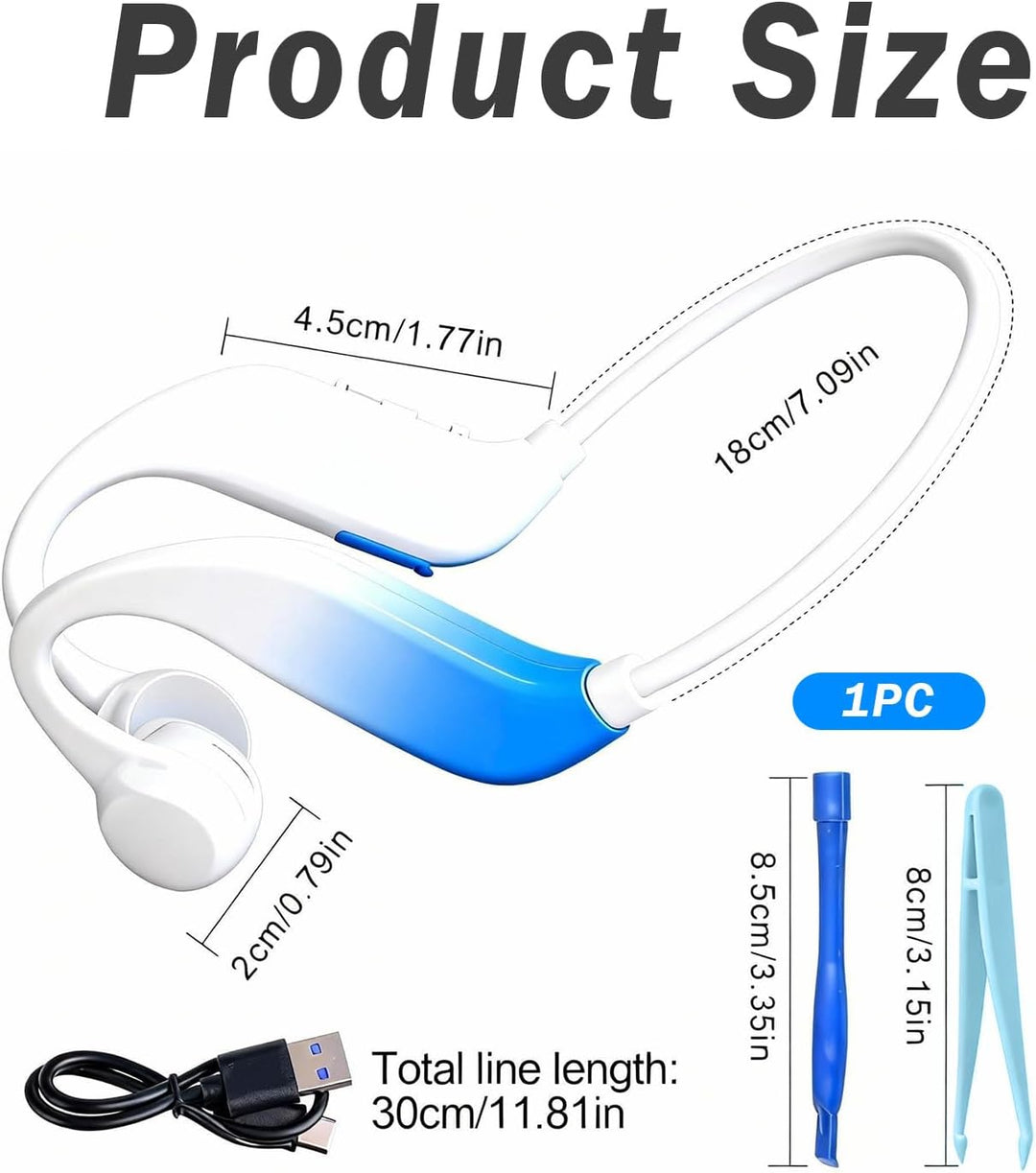 Bone Conduction Kopfhörer Bluetooth 5.4 mit 32-GB-MP3-Speicher, Open-Ear Knochenschall Sport Kopfhör