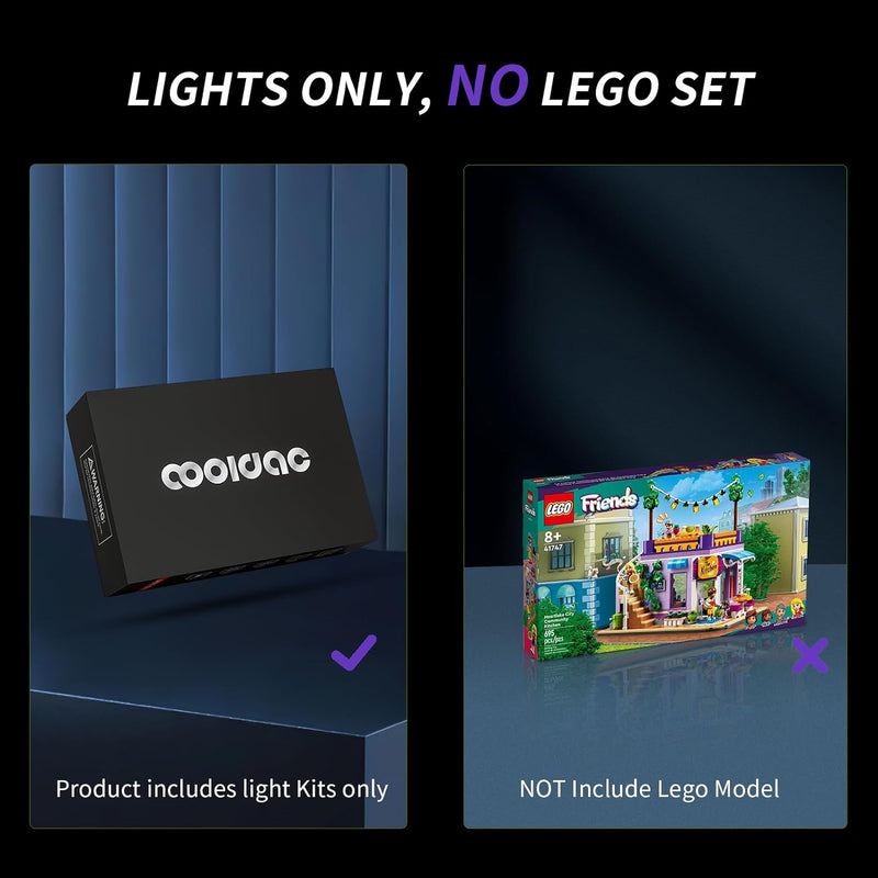 cooldac LED Licht Set für Lego 41747 Heartlake City Gemeinschaftsküche, Licht Set Kompatibel mit Leg