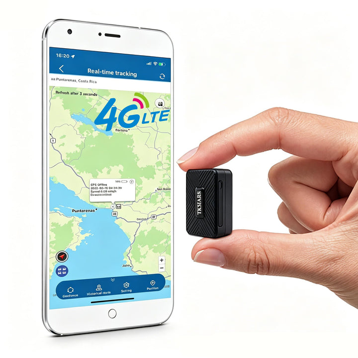 TK913 GPS 4G Mini Tracker, Echtzeit-Standort mit Alarm Erinnerung per SMS/APP/Web-Plattform, Anti-Ve