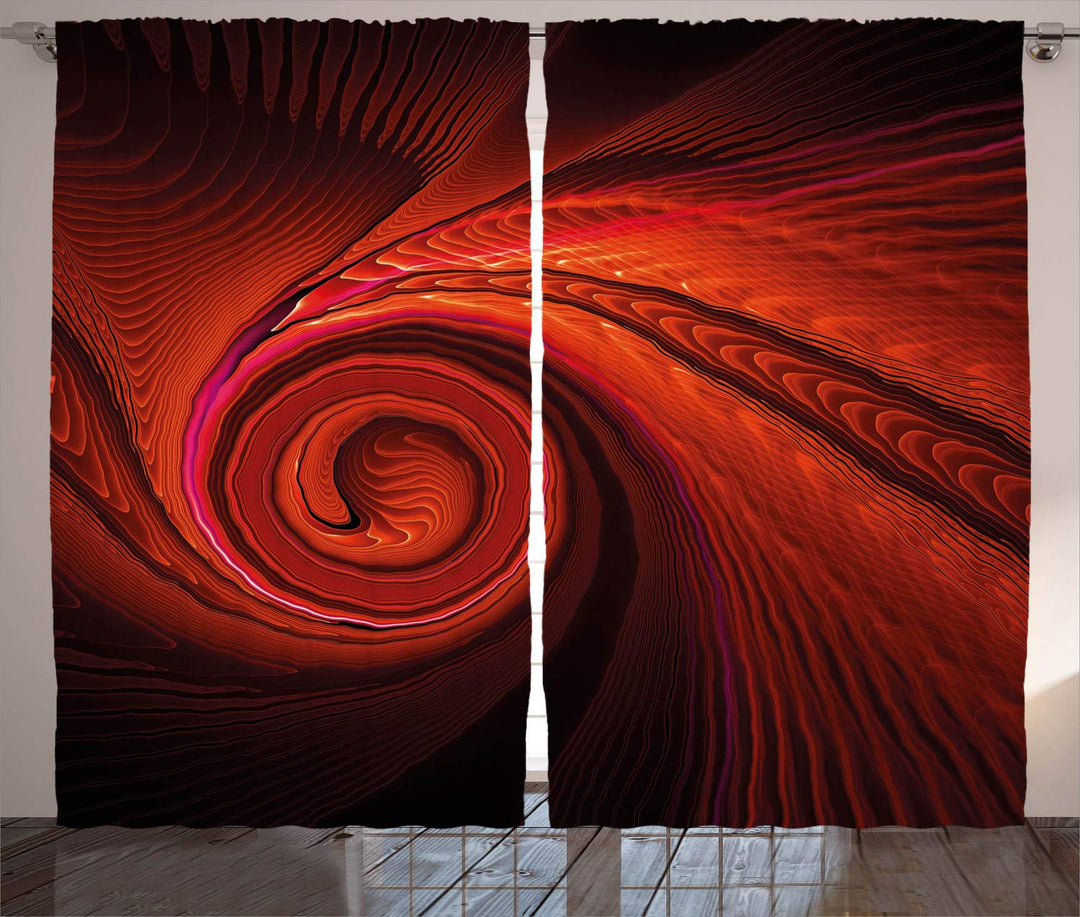ABAKUHAUS rot Rustikaler Vorhang, Surreal Waves Spiral Kunst, Wohnzimmer Universalband Gardinen mit
