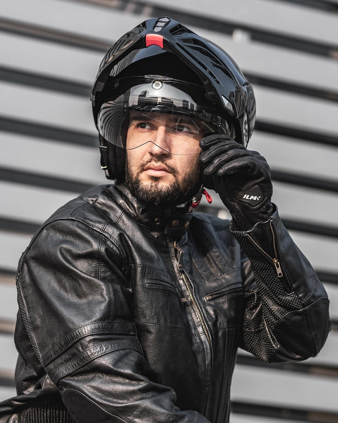 ILM Motorradhelm Integralhelm Klapphelm Fullface Helm Herren Damen ATV UTV mit 180° Umkehrbarer Kinn