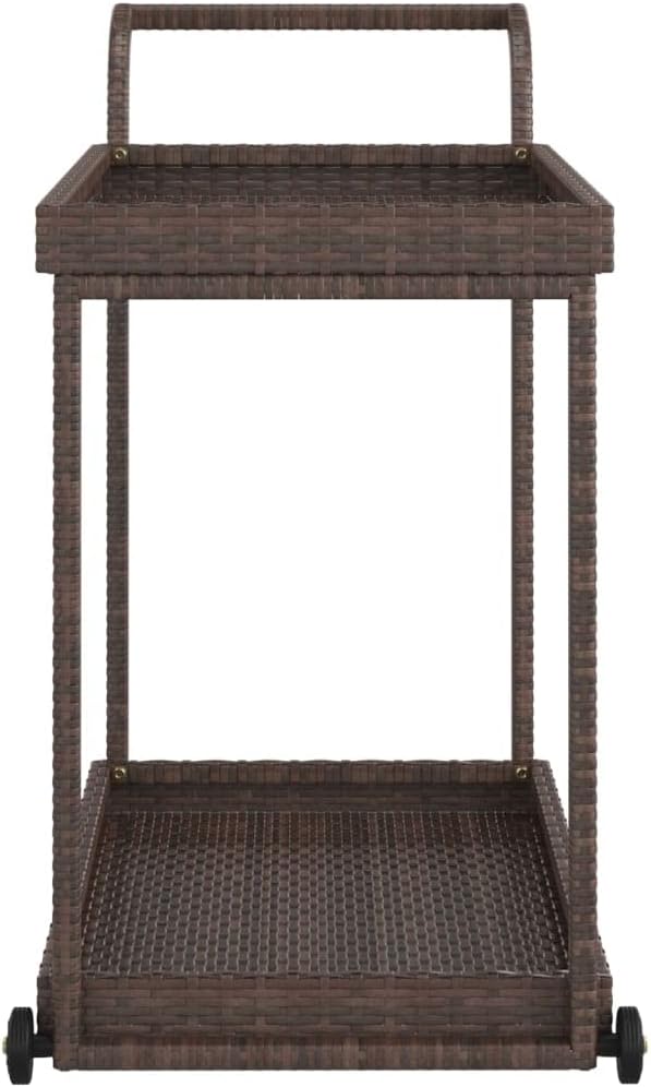 vidaXL Barwagen mit 4 Rollen Servierwagen Teewagen Küchenwagen Beistellwagen Arbeitswagen Gartenwage