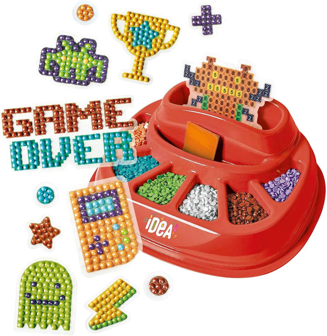 Clementoni - Idea-Sparkly Creations-Game Icons Painting, Diamond Art, Kunst-Set, Labor Edelsteine, K