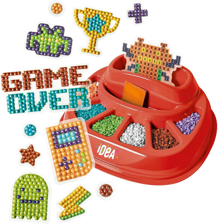 Clementoni - Idea-Sparkly Creations-Game Icons Painting, Diamond Art, Kunst-Set, Labor Edelsteine, K