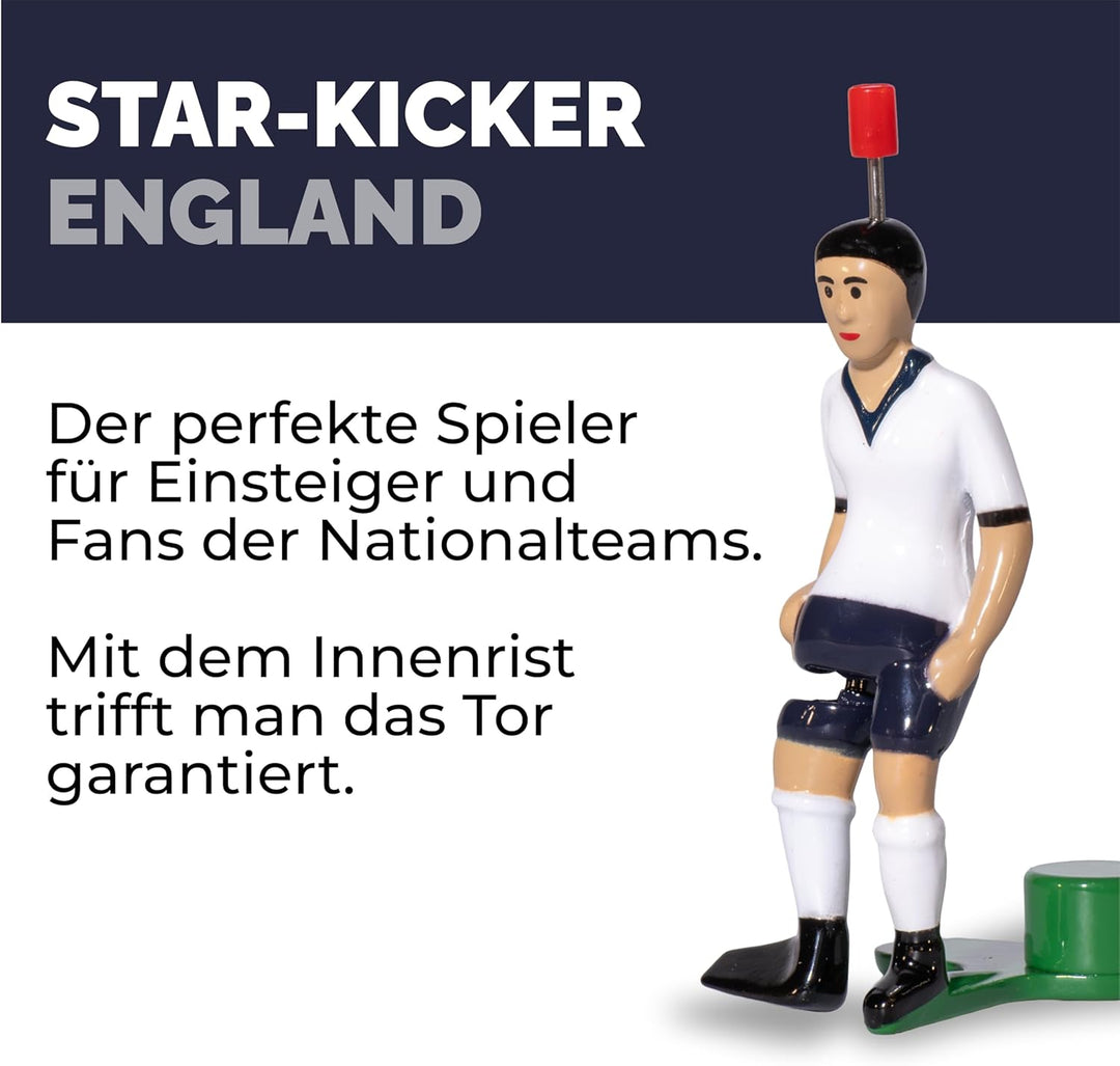 TIPP-KICK Spiel England Box Tischfussball-Set - Spannendes Fussballspiel mit Spielfigur, Soundchip m