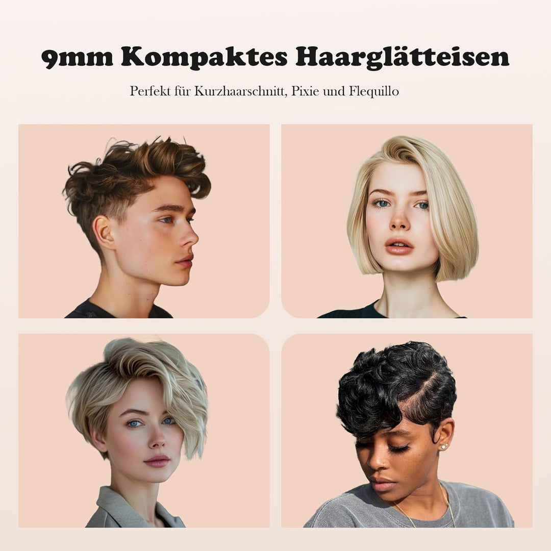 Mini Glätteisen, SAOSA Haarglätter und Lockenstab 2 in 1 Klein Glätteisen für kurzes Haar zum Locken