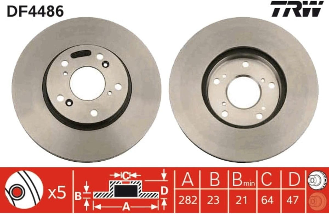 TRW DF4486 Bremsscheibe - (Paar)