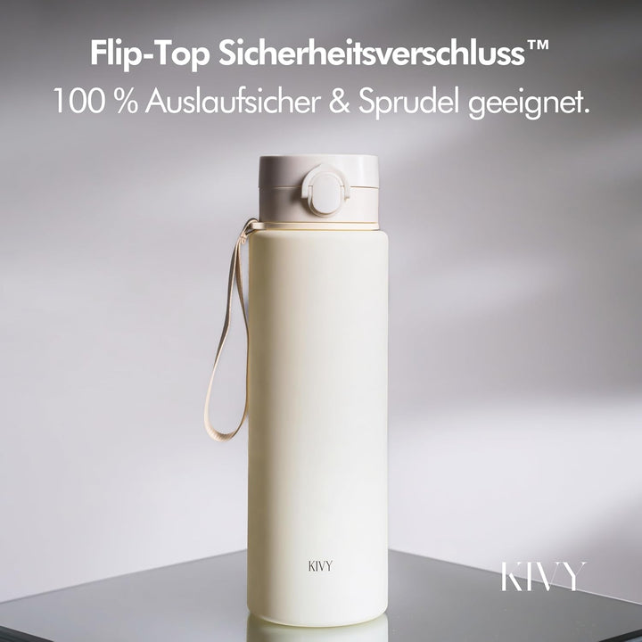 KIVY Tritan-Wasserflasche 1,5 Liter - Kohlensäure geeignet & Auslaufsicher - Für Sport, Schule & Bür