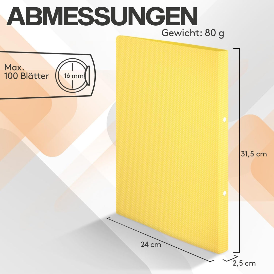 ACROPAQ - 10 x Ringbuch A4 - Mit 2 Ringen, Mit Rückenetiketten, Rückenbreite 2,5 cm, Regenbogen, Nat