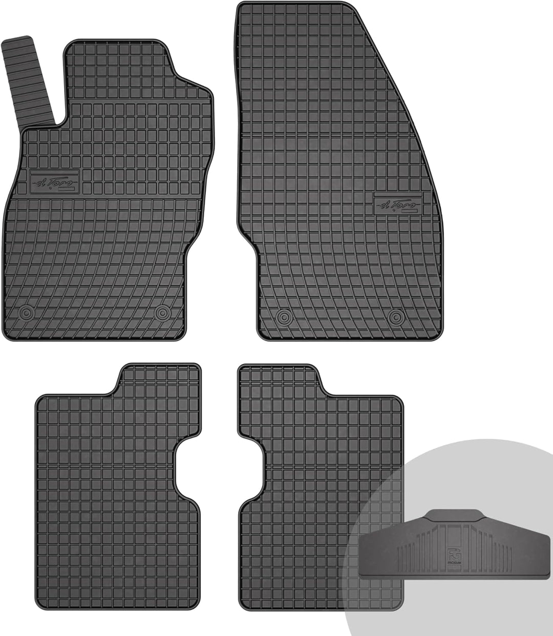 FROGUM EL Toro Gummimatten Ganzjähriges-Set von Autofussmatte Auto Fussmatten für Opel Corsa E 2014-