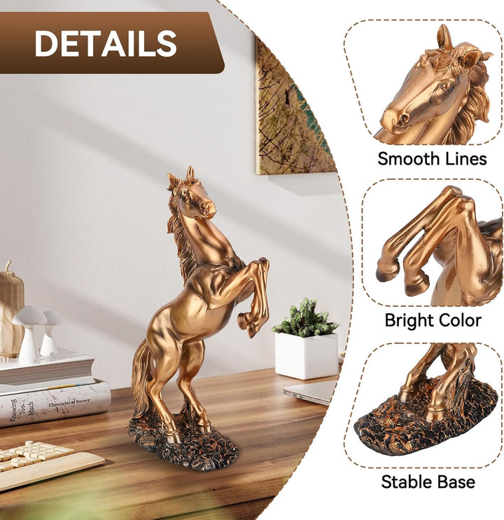 HERCHR Pferd Deko, Deko Statue Pferd, Deko Skulptur Modern, Stehendes Pferd Harz Statue für Home Dec