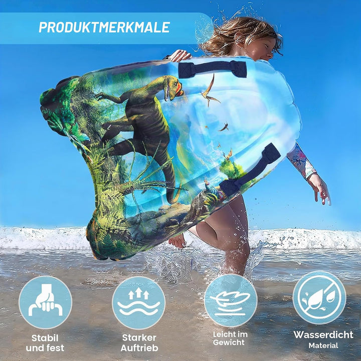 Surfbrett Aufblasbar, Hillylolly Kleine Luftmatratze Kinder mit Griffen, Schwimmbrett Aufblasbar Kin