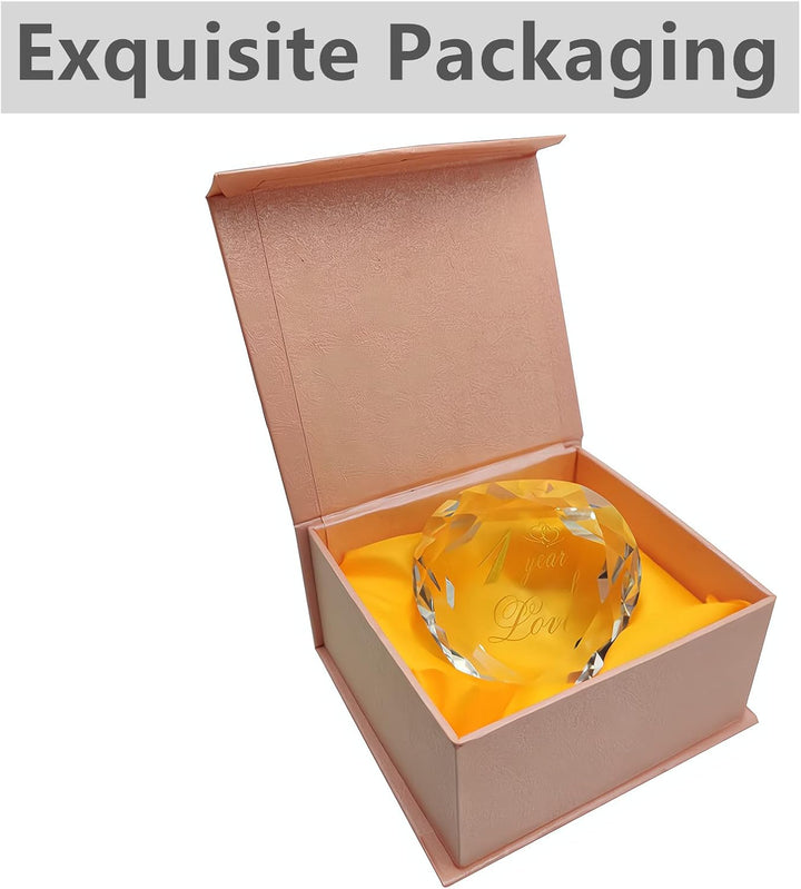Kristallgeschenke zum 1. Jahrestag für Sie und Ihn, 1. Hochzeit für Ehemann, Ehefrau, Freund oder Fr