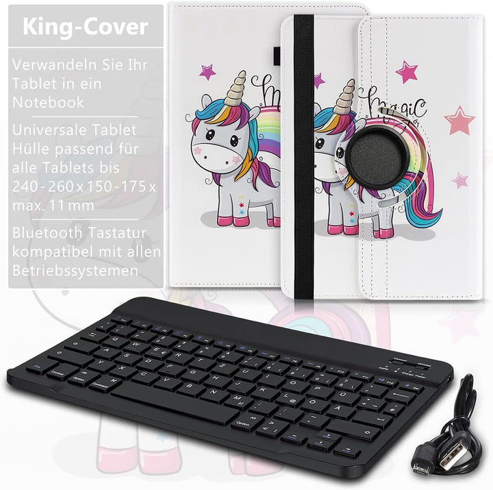 Tablet Hülle kompatibel mit Blackview Tab 20 16 15 13 12 11 10 Pro 9 8 8E Tasche Schutzhülle Bluetoo