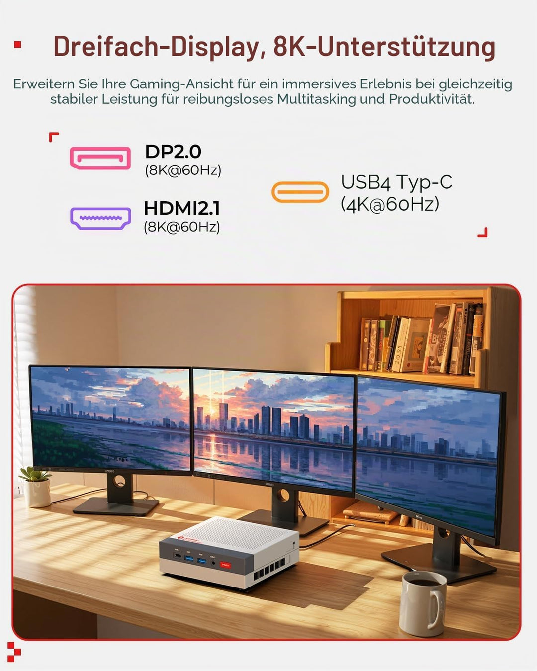 ACEMAGIC Retro X3 Mini PC, AMD Ryzen 7 H 255 (4.9GHz, 8C/16T), 16B LPDDR5 1TB NVMe SSD, AMD Radeon 7