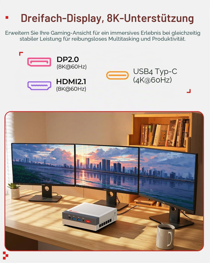 ACEMAGIC Retro X3 Mini PC, AMD Ryzen 7 H 255 (4.9GHz, 8C/16T), 16B LPDDR5 1TB NVMe SSD, AMD Radeon 7