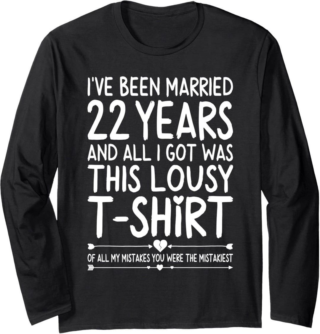 22nd Wedding Anniversary Shirt for Her and Him Couples Funny Langarmshirt