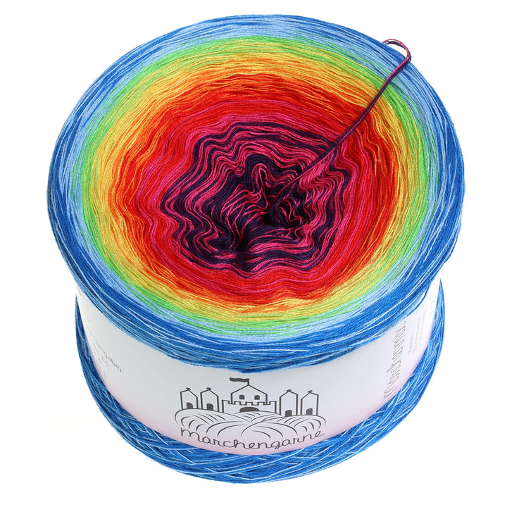 Bobbel Farbverlaufsgarn Regenbogen 4fädig oder 3fädig Märchengarne strick häkelgarn (Sea Blue aussen