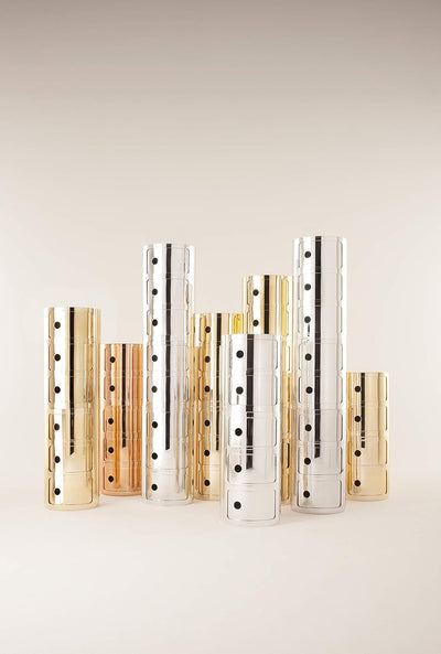 Kartell Componibili, 3 Elements, Kupfer, Runde Basis 3-fächer Kupfer, 3-fächer Kupfer