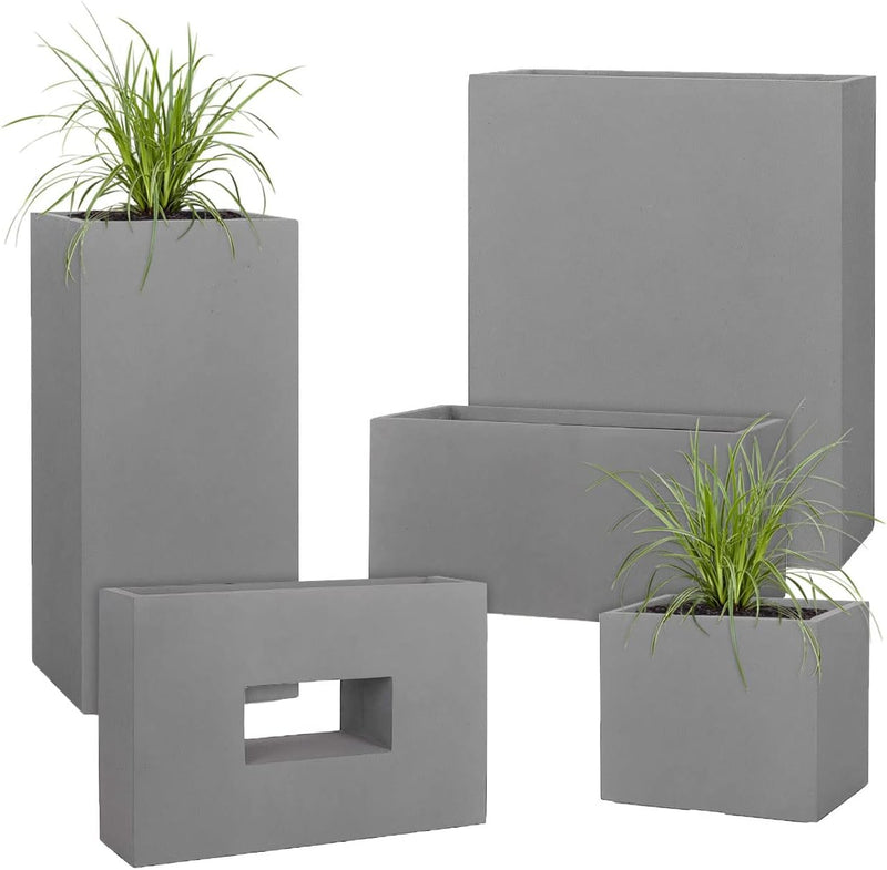 Pflanzwerk® Pflanzkübel Cube Grau 38x44x44cm *Frostbeständiger Blumenkübel* *UV-Schutz* *Qualitätswa