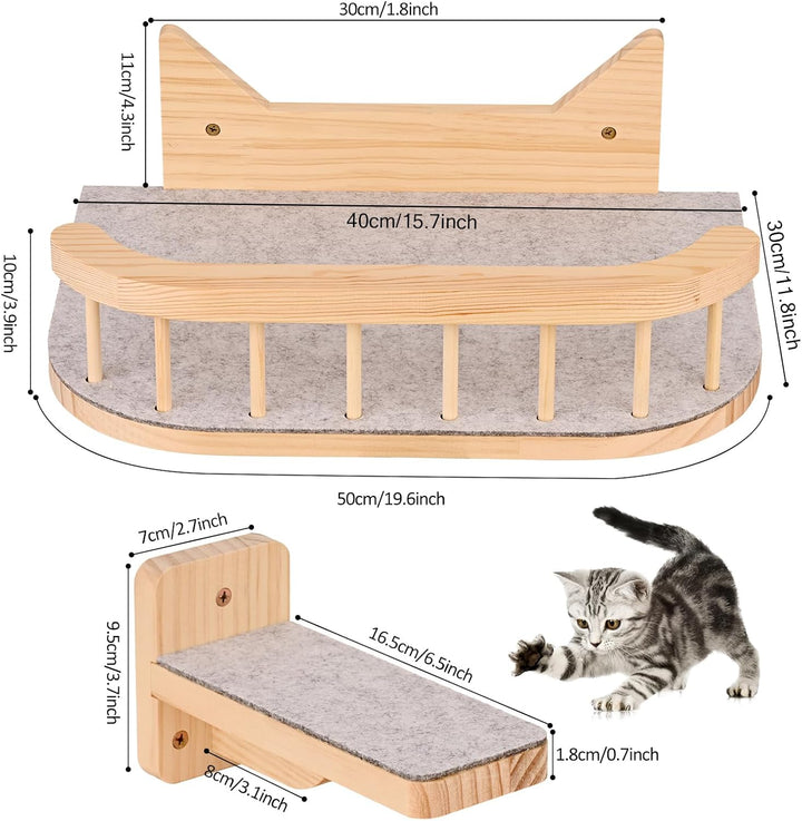 Wand montierte Katze Hängematte Katze Wandregale mit 3 Schritten, Katze Regale und Sitzstangen für W
