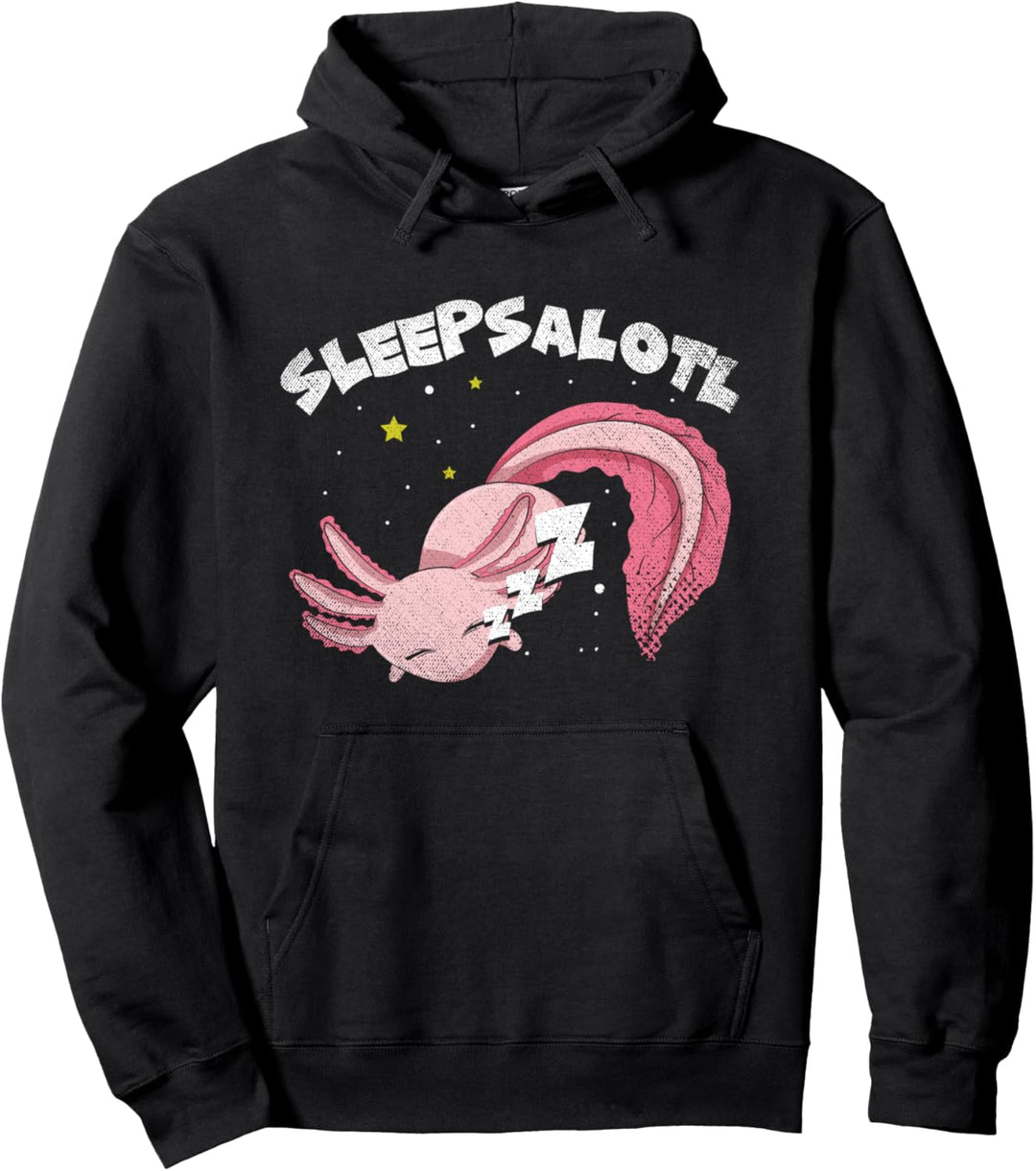 Schwanzlurch Exotischer Salamander Schlafendes Axolotl Pullover Hoodie