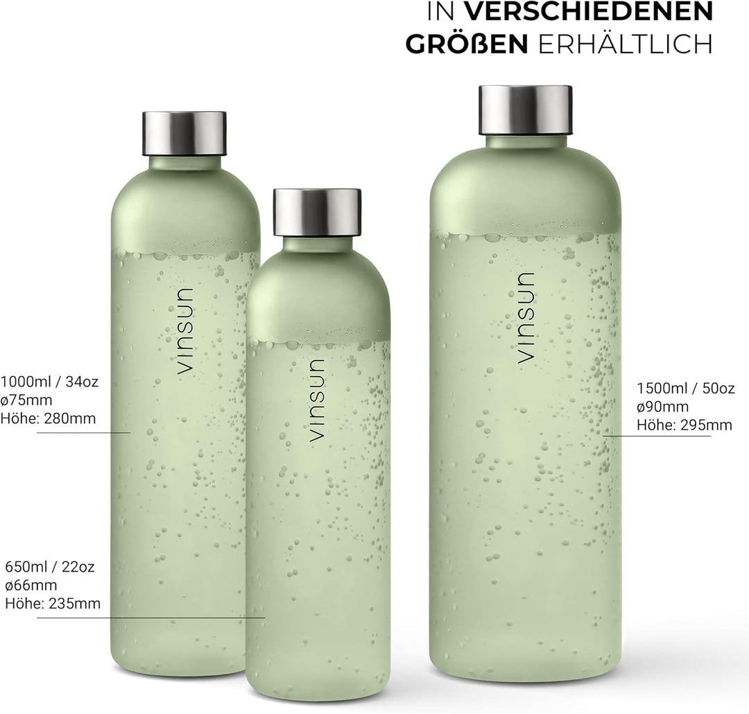 VINSUN Trinkflasche - wiederverwendbar, Kohlensäure geeignet, BPA frei, Tritan - Leichte Wasser Flas
