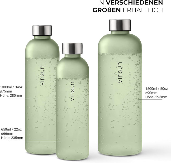 VINSUN Trinkflasche - wiederverwendbar, Kohlensäure geeignet, BPA frei, Tritan - Leichte Wasser Flas