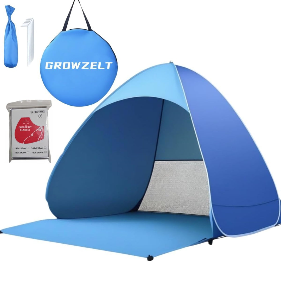 XXL Strandmuschel Pop Up uv Schutz 50 +, Strandzelt Sonnenschutz 3-5 Personen, Grösser Strandmuschel