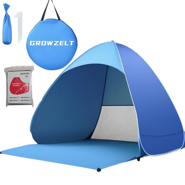 XXL Strandmuschel Pop Up uv Schutz 50 +, Strandzelt Sonnenschutz 3-5 Personen, Grösser Strandmuschel