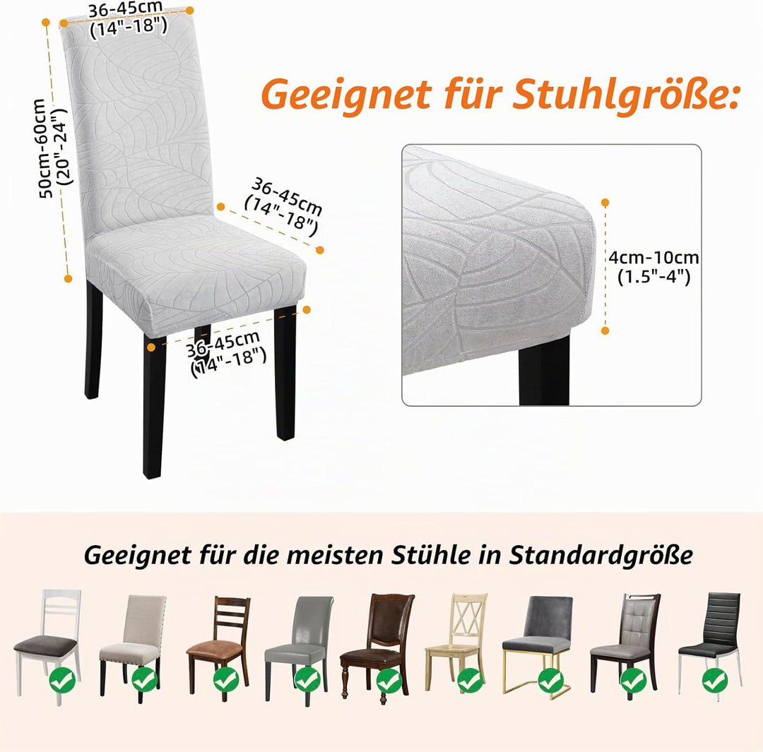 Fuloon Stuhlhussen Jacquard-Blätter,Universal Stretch Stuhlbezug Moderne Stuhlüberzug Elastische Abn