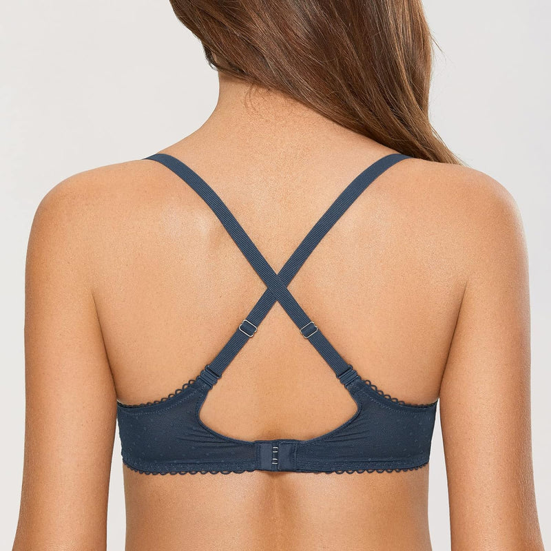 DOBREVA Balconette BH Damen mit Bügel Push Up Dirndl Spitze BHS Sexy Grosse Grössen Ungefüttert 70A