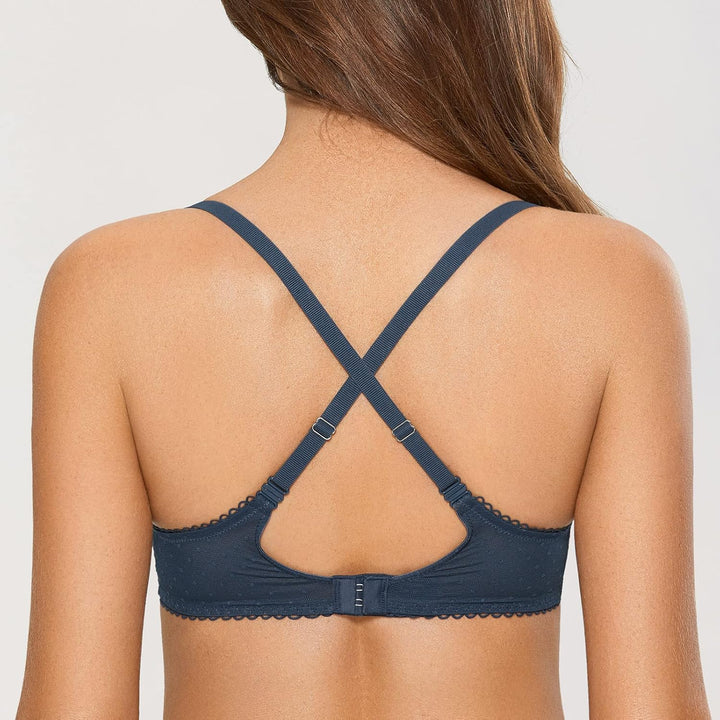 DOBREVA Balconette BH Damen mit Bügel Push Up Dirndl Spitze BHS Sexy Grosse Grössen Ungefüttert 70C
